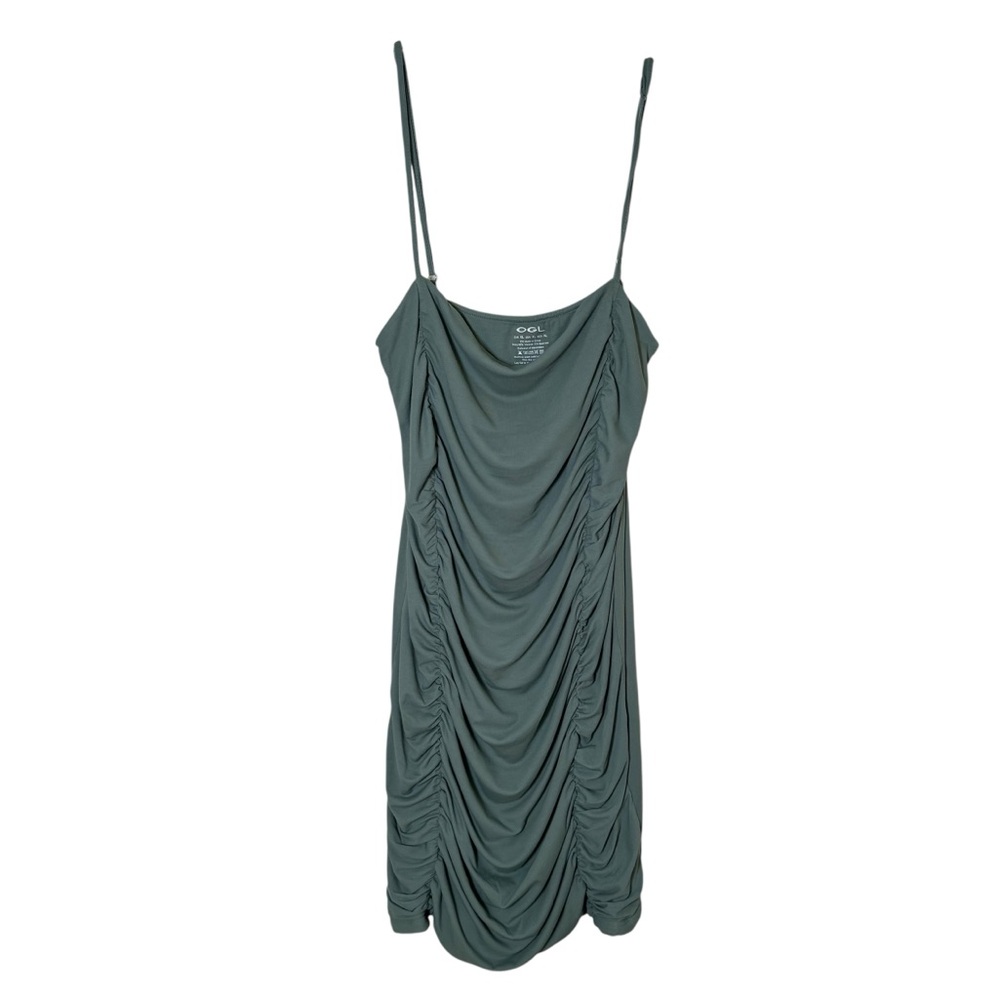 OGL Green Ruched Spaghetti Dress Size XL New